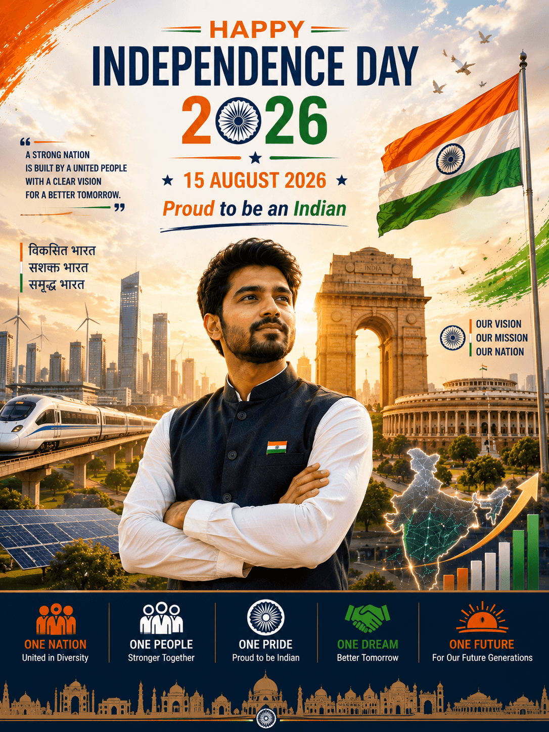 National Vision 15 August Poster Template