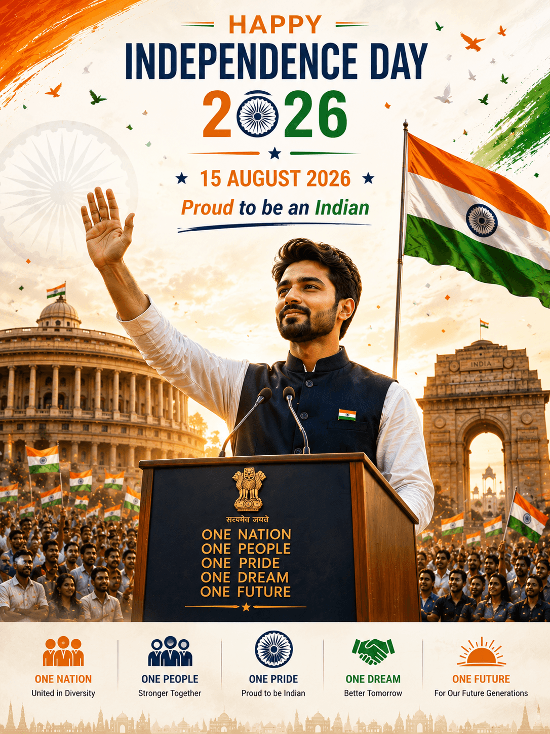 Public Leader 15 August Poster Template