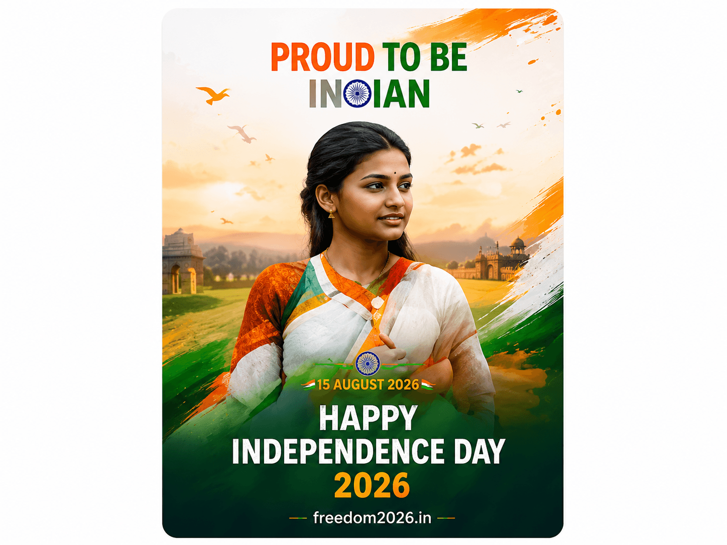 Happy 15 August 2026 Independence Day creative image