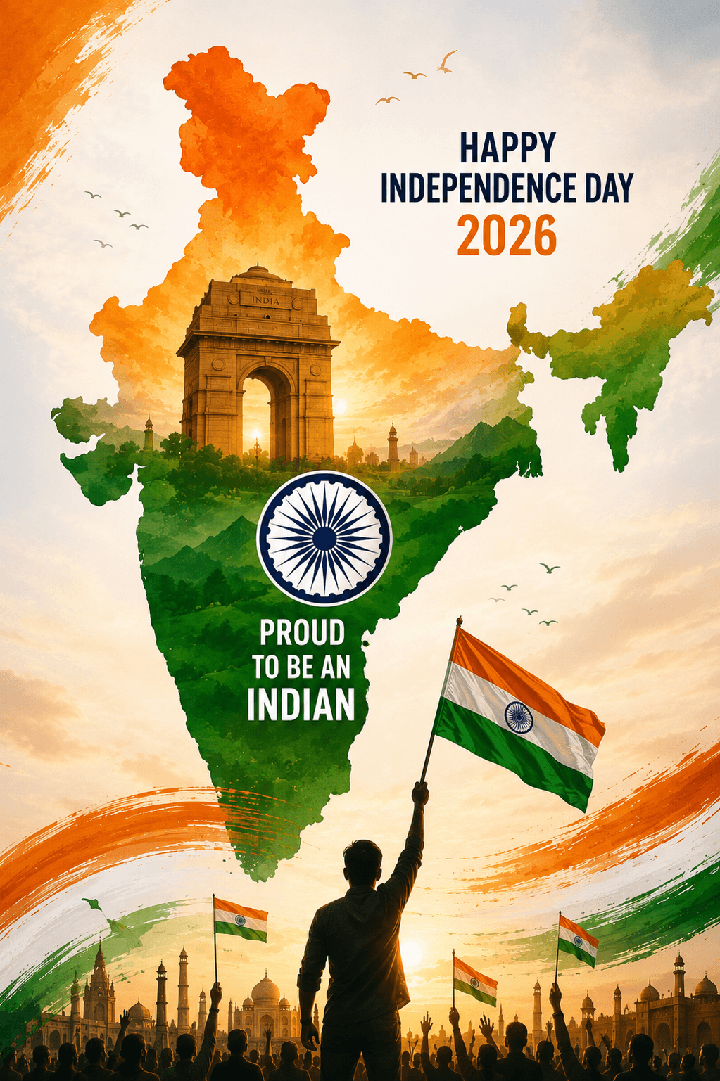 India Map 15 August 2026 Poster